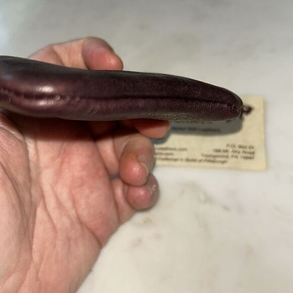 Handmade chocolate brown soft buttery leather coin purse - Picture 3 of 3